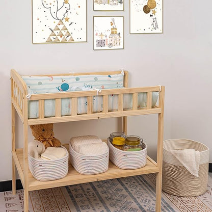 CubesLand Rectangle Woven Cotton Rope Organizer, Small Rainbow Basket for Kids, Baby & Pets' Toys, Shelves Storage