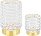 DASITON Makeup Brush Holder Organizer, Crystal Cosmetic Make Up Brush Holder, Glass Makeup Brushes Storage Organizer, Vintage Make Up Cup Desk Pen Pencil Holder, Toothbrush Holders (Clear S+L)