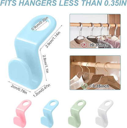 100 PCS Space Saving Hanger - Clothes Hanger Connector Hooks, Stacking Hanger Hooks Space Saver, Plastic Closet Organizers and Storage Hanger Extender for Heavy Duty Cascading Connection Hook (White)