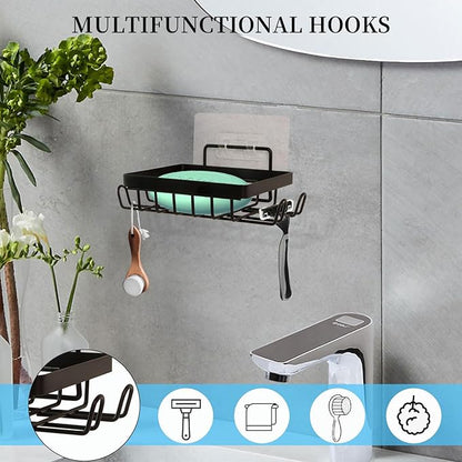 Carrie Joe Soap Holder Self Draining Soap Dish Razor Holder for Shower Wall Not Punched Easy Clean Bar Soap Holder Fit for Bathroom, Kitchen Sink