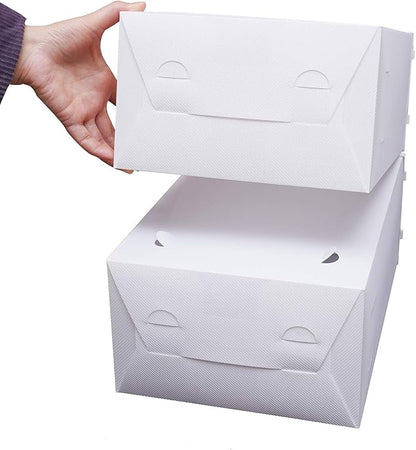 Futchoy 20/24pcs Shoe Storage Boxes 20/24pcs Shoe Box Set Foldable Storage Plastic Display Box for Magazines Books Shoes White (20)