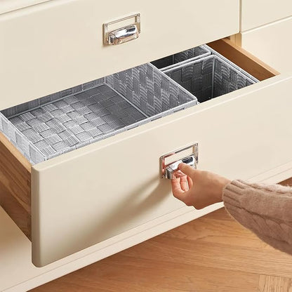 Posprica Small Baskets for Organizing(7 Set) Woven Storage for Shelves, Bathroom, Decorative Closet Organizer, Dresser Bins, Shelf