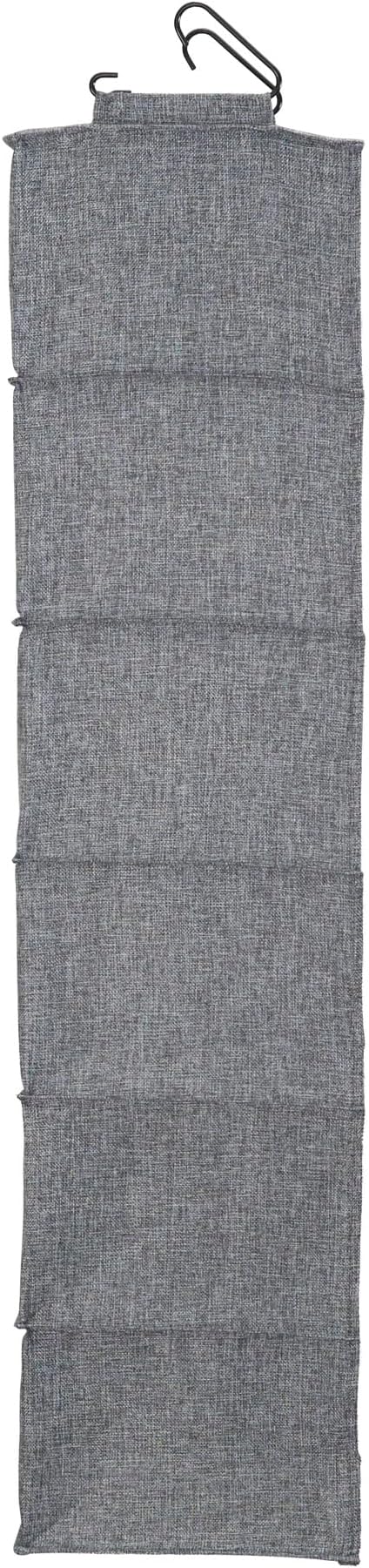 Household Essentials 6 Shelf Hanging Closet Organizer, Hanging Closet Shelf, Fabric Poly Linen and PEVA Shelving