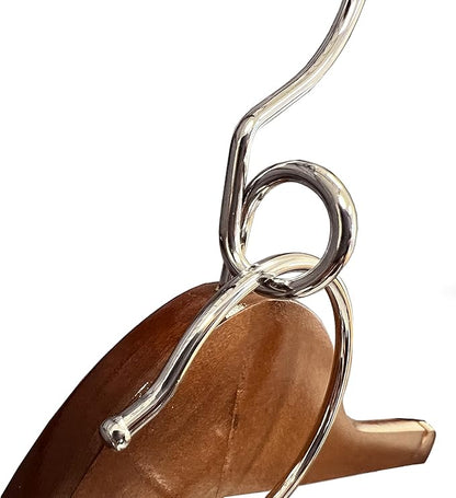 Proman Products KSC9041 Kascade Wooden Hangers 50 Pack, Unique Ring Design, Space Saving Pants Clothes Hanger with Pants Locking Bar and Shoulder Notches, Walnut