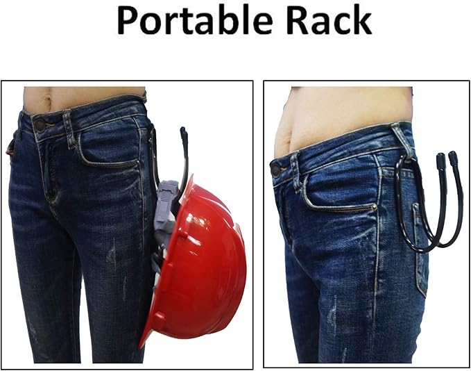 （ Upgraded ） Flexible Over The Car Seat Hard Hat Rack Holder - Portable Helmet Hanger Rack Hook for Coats, Hats, Caps, Safety Helmet, Fire Helmet, Motorcycle Helmet — 2/PK- No Helmet