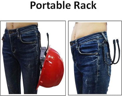 （ Upgraded ） Flexible Over The Car Seat Hard Hat Rack Holder - Portable Helmet Hanger Rack Hook for Coats, Hats, Caps, Safety Helmet, Fire Helmet, Motorcycle Helmet — 2/PK- No Helmet