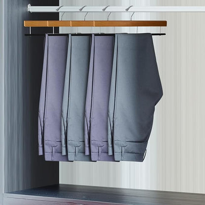 Chunful 30 Pack Wooden Velvet Pants Hangers - 16 Inch Non Slip Wood Pants Hangers with 360 Degree Swivel Hook Heavy Duty Space Saving for Jeans, Shorts & Dresses (Brown)