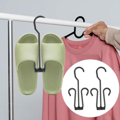 Cabilock Shoe Hangers with Double Hooks 60Pcs Plastic Shoe Hook Organizer for Wall Storage and Drying Space-Saving Display for Home Travel Retail