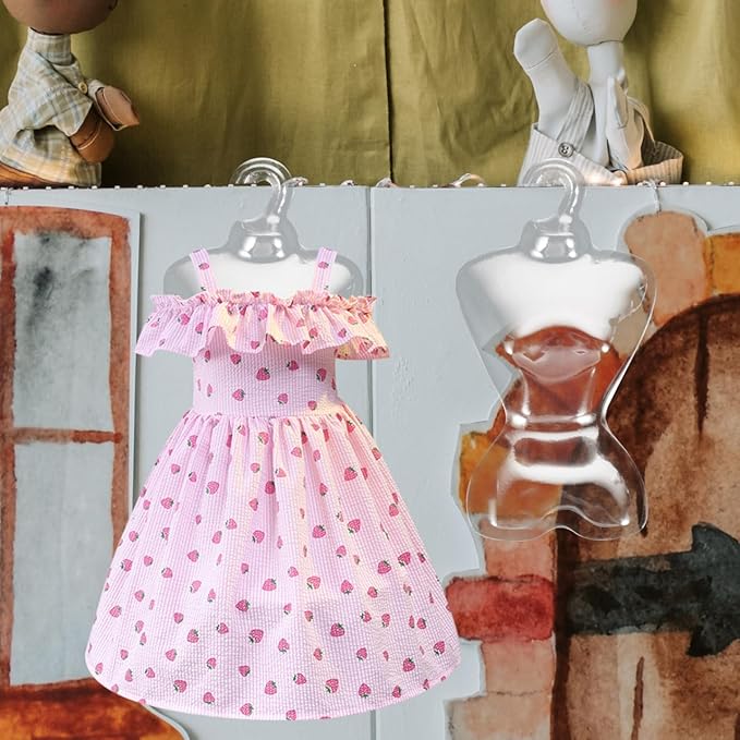 SEWACC 500 Pcs Transparent Coat Hanger Doll Clothes Rack Doll Skirt Mannequin Hanger Garment Mannequin Mini Accessories Dress Stands Form Pet Clothing Plastic