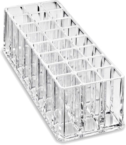 Acrylic Lip Gloss Organizer Makeup Storage Organization Refillablle Container Beauty Display Case 24 Space to Organize Tall Lip Gloss Lipsticks (2)