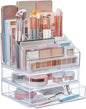 STORi Chloe Stackable Makeup Holder & Drawer Organizer Set, Clear, BPA-Free Plastic, Made in USA, Organize Brushes, Cosmetics & Beauty Essentials
