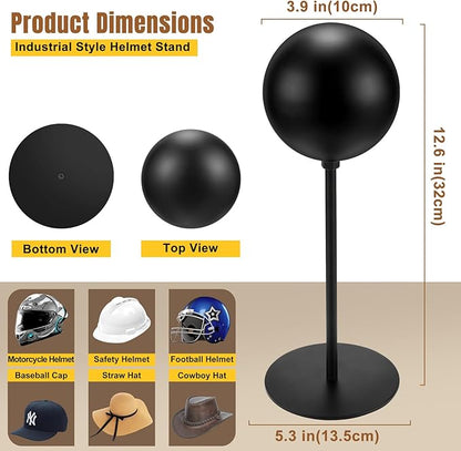 motofans® Helmet Stand Metal, Rotation Metal Stand Desktop Hanger Rack Helmet Stand Display for Motocycle Helmet, Caps,Hat, and Rugby Helmet