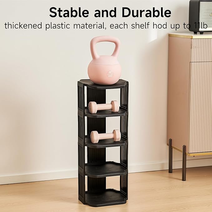 UFORU Vertical Shoe Rack, 9-Tier Plastic Stackable Storage Shelf for Small Closets and Narrow Spaces, Compact Free Standing Shoe Racks for Entryway Bedroom Dormitory