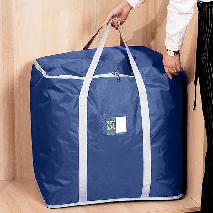 Oversize Moving Bag Waterproof Oversized Moving Bag with Zipper Design Storage Bag for Home Moving (Dark Blue)