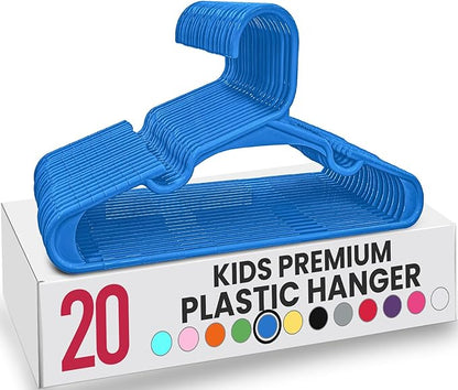 Utopia Home 20 Pack Kids Hangers - 11.5 Inch Plastic Baby Hangers for Closet - Childrens Hanger for Clothes & Infant Hanger for Closet - (Blue)