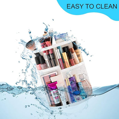 360° Rotating Makeup Organizer - Cosmetic Organizer for Bedroom Dresser & Vanity Countertop - Multi-Function Storage Makeup Carousel - Clear