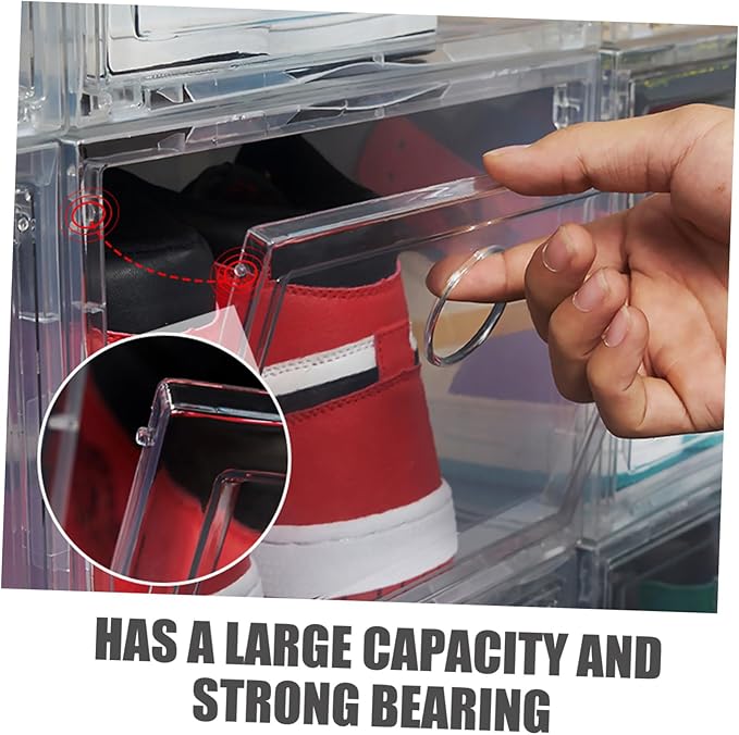 PRETYZOOM 1pc Plastic Shoes Storage Box Side Opening to Clean Organizer for Sneakers Stackable Design for Home Shoe Storage