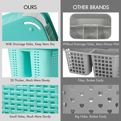 Tiawudi Portable Shower Caddy, Caddy Organizer with Handle, Plastic Shower Basket Hold Soap, Shampoo, Hair Supplies and Beauty Products, Cleaning Supplies Organizer for Home, Dorm, Shelf and Cabinet