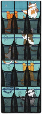 Cute Cat Over The Door Organizer 12 Mesh Pockets Large Capacity Stuffed Space Saving Hanging Storage Pockets for Toys Boots Cosmetics Sundries