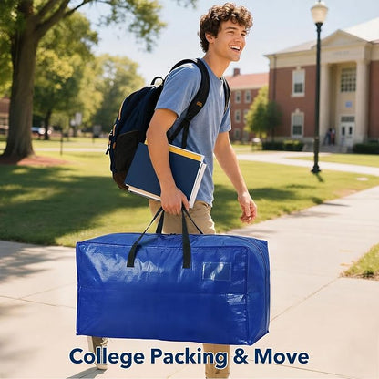 Moving Bags Heavy Duty,Extra Large Moving Bags for Travel/College Packing/Storage/Organization/Seasonal Clothes & Bedding Storage,Moving Supplies Bins,Compatible with Ikea Frakta Cart (Blue,6Pcs)