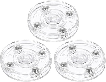 uxcell 3Pack Acrylic Lazy Susan Turntable, 2" Spinner Lazy Susan Turntable Organizer, Acrylic Ball Bearing Rotating Tray for Pantry Spice Rack Decorating, Clear