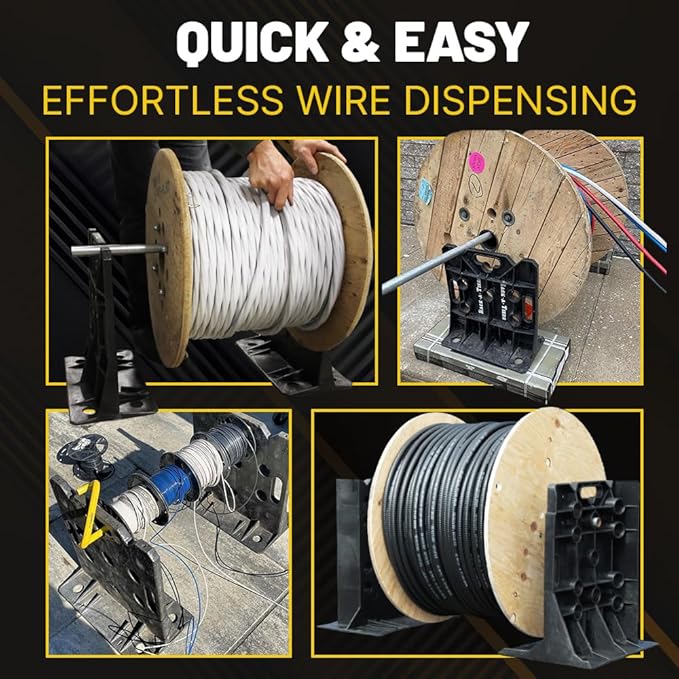 Rack-A-Tiers XL Multi-Purpose Cable Dispenser - Award Winning Electrical Wire Rack, Wire Spool Caddy (11470)