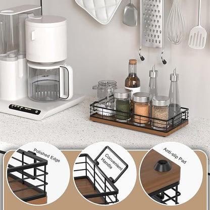 Toilet Paper Basket, 13 Inch Bathroom Basket Toilet Tank Tray Organizer Storage for Toiletries, Living Room and Kitchen (Walnut)