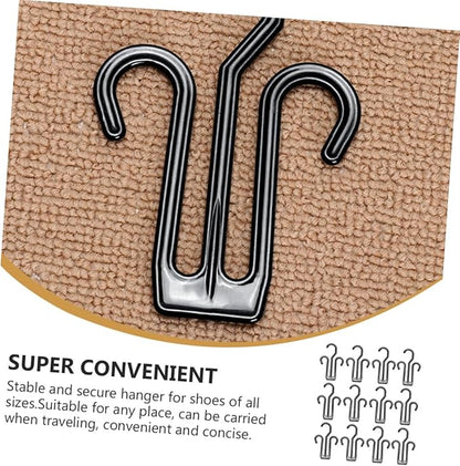 Cabilock 12Pcs Sturdy Plastic Shoes Hanging Hooks Multi Functional Shoe Organizer for Convenient Drying Portable Shoe Rack Hanger for Home Travel Storage Compact Design