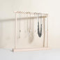 Large necklace hanger shelf with 17 copper bars, Wooden jewelry storage organizer rack for hanger necklace bracelet, necklace display stand for boutique store【Marple】