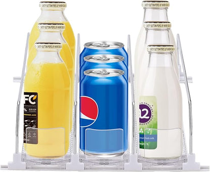 Drink Dispenser for Fridge, Self Pushing Soda Can Organizer for Refrigerator, Soda Can Organizer Canned Food Bin Stackable Soda Dispenser, Large Capacity Kitchen Can Bottle Organizer(31cm 3PCS)