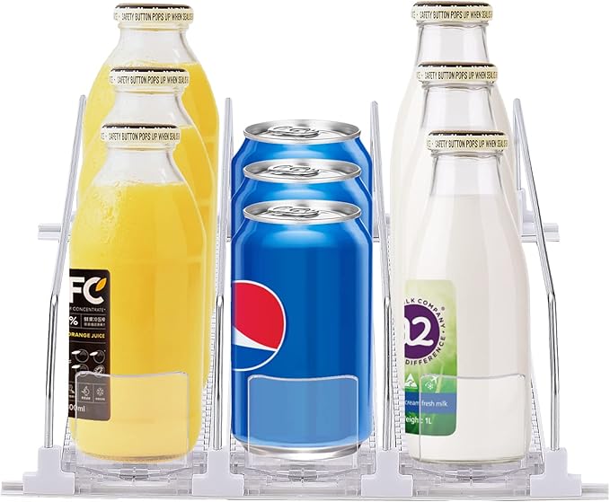 Refrigerator Beverage Storage Box Automatic Beverage Pusher Soda Can Dispenser Refrigerator Storage Box Automatic Pusher Glide Drink Organizer for Kitchen(#1)