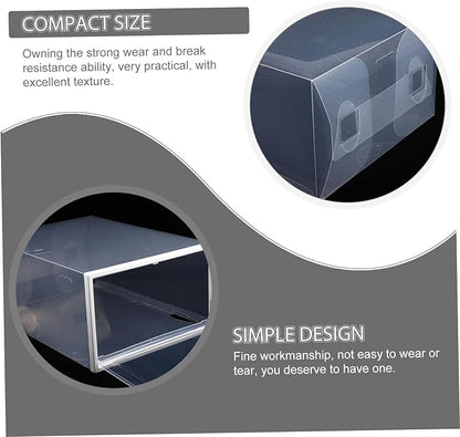MAGICLULU 5-Piece Stackable Shoe Storage Box Organizer Drawer-Type Plastic Containers for Home Organization Dustproof Design for Shoes Display and Storage