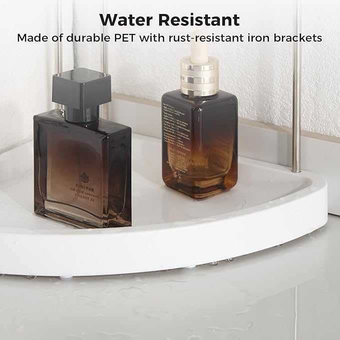 Vtopmart 2-Tier Bathroom Countertop Organizer, Vanity Dresser Counter Tray Shelf for Skincare, Perfume, Makeup, Silver