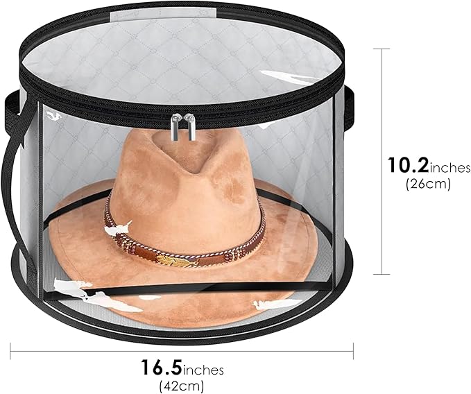 Large Capacity Hat Storage Bag for Women, Holds up to 7 Caps Cowboy Hat Organizer for Closet, Hat Storage Organizer for Travel (Grey)