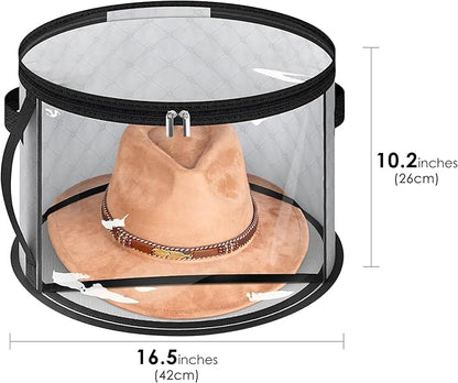 Large Capacity Hat Storage Bag for Women, Holds up to 7 Caps Cowboy Hat Organizer for Closet, Hat Storage Organizer for Travel (Grey)