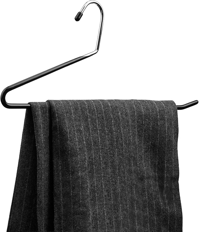 Open Ended Pants Hangers Non Slip – Metal Trouser Hangers for Closet, Heavy Duty Pant Hangers for Men and Women, Stainless Steel, 40 Pack