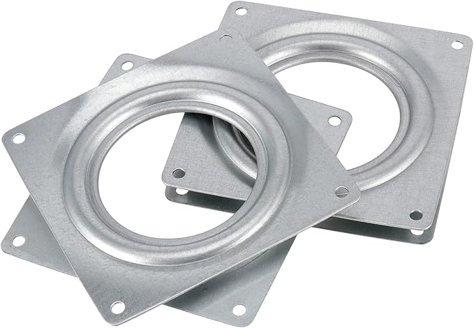 25 Pack 4 Inch Lazy Susan Hardware Kit, Zinc-Plated Swivel Plate, Square Rotating Bearing Turntable for Serving Trays, Kitchen Storage Racks, Craft Project