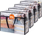 Lifewit 4 Pack Clear Clothes Storage Bags, 95L Plastic Blanket Storage Bag, Vinyl Foldable Moving Bags with Zipper, Closet Organizers and Storage Containers for Bedding, Duvet, Comforter