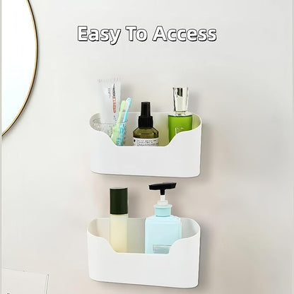 2 Packs Cabinet Door Organizer, Wall storage basket for Bathroom,Kitchen,Cabinet, Living Room,Office, Wall basket organizer with Self-adhesive hook, 9x4.2x2.5inches