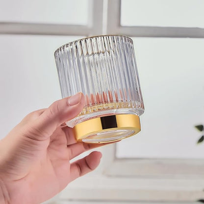 Makeup Brush Holder Organizer,Toothbrush Holders,Desk Pen Pencil Holder,Multifunctional Vintage Glass Brush Cup（S/White/A3-14-US）