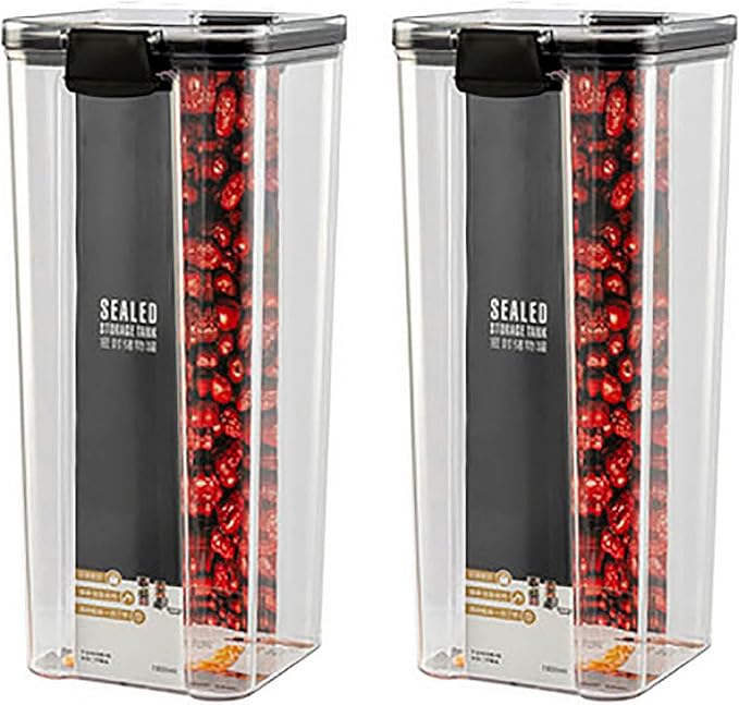 Cereal Container Storage Set,Airtight Food Storage Containers with Lids,Airtight Large Dry Food Storage Containers,BPA Free Dispenser Plastic Cereal Storage Containers (121.2 oz,2 PC)