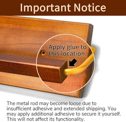 Wall Mounted Shoe Rack 2 Pcs, Solid Wood Wall Hanging Small Shoe Storage, Organize for Shoes, Sneaker, Slipper and Boots in Narrow Spaces, Entryway, Hallway, Trailer or RV, Walnut Color (28.5'' Long)