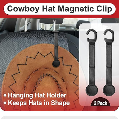 2 Pcs Cowboy Hat Holder Magnetic Leather for Truck
