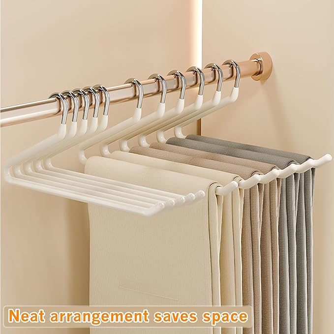 Alise Pants Hangers,Open-Ended Metal Pant Hanger10 Pack Non Slip Pant and Jean Hanger for Closet Space Saving Clothes Hanger,Versatile Hangers for Heavy Pants, Jeans, Trousers, Scarf,White