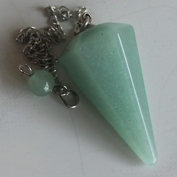 Faceted Mixed gemstone crystal pendulum point reiki chakra pendant bead Chain 6''