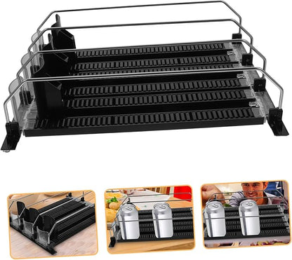 UPKOCH 3pcs Automatic Drink Organizer Pusher for Refrigerator Can Dispenser Holder Easy to Install Arc Design for Canned Beverages for Fridge Storage and Organization