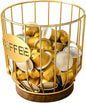 Coffee Pod Holders for Counter, K-Cup Holder, Metal Coffee Pod Basket, Espresso Pods Organizer, Coffee Station Accessories (Gold Plating)