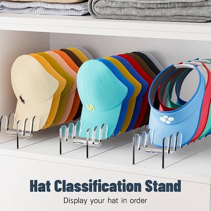 Hat Stand for Baseball Caps, Hat Holder, Acrylic Hat Display, Hat Organizer, Hat Rack with Smooth and Rounded Edges, Hat Storage for Closet, Dresser, Bedroom,1pcs