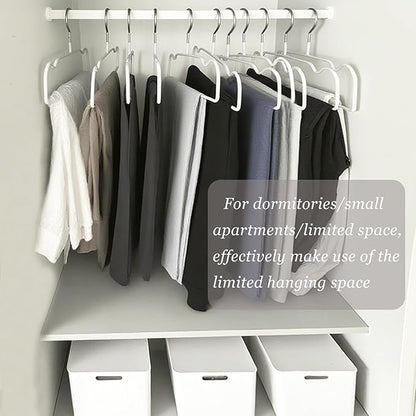 Non-Slip Rubber Pants Hangers,20 Pack Slim Thin Space-Saving Trouser Hanger,Rust-Free Closet Clothes Organizer for Slacks Scarf Ties,13.3inch