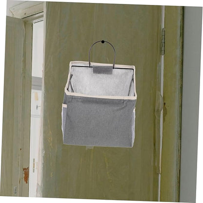 Hemobllo Large Grey Fabric Door Storage Bag Wall Mounted Organizer for Household Items Practical Hanging Magazine and Accessory Organizer Space Saving Tidy Up
